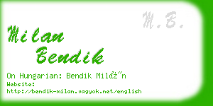 milan bendik business card